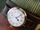 Trench Watch with solid silver hinged case