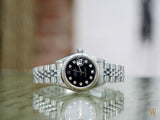 Rolex Ladies Datejust Black Diamond Dial Ref 79174