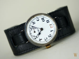 Trench Watch Solid Silver Hinged Case
