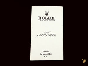 Rolex Watch Price List 1986