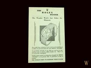 Rolex Vintage care/instruction  Leaflet