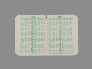 Rolex Date Calendar for year 1996/1997