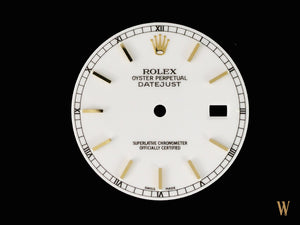 Rolex 36mm Datejust White Dial Gold Hour Markers