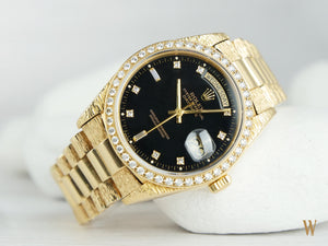 Rolex Day-Date 18038 Factory Diamond Dial and Bezel.