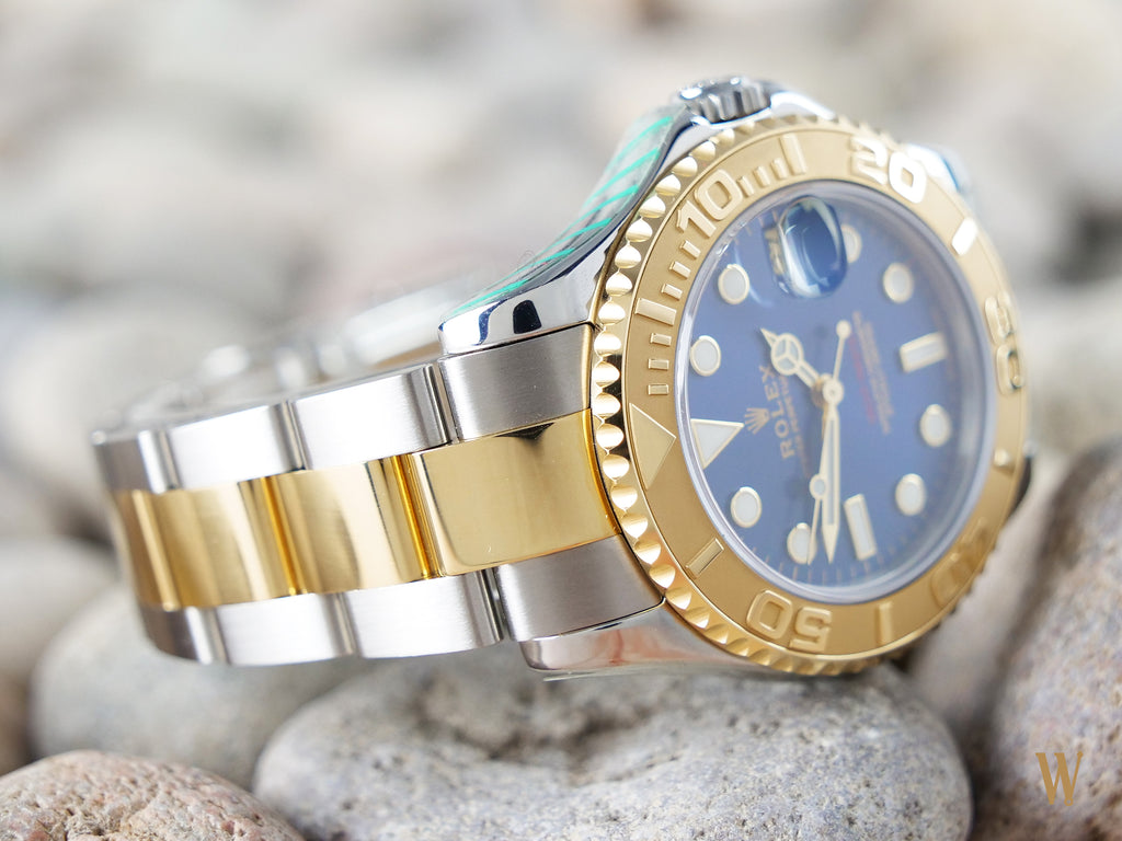 Rolex Yacht-Master Medium, Midsize Yellow Gold Blue Dial - 24