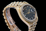 Rolex day date 18ct gold with factory set diamond dial and bezel