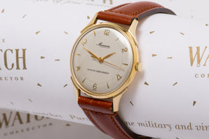 Vintage Minerva 18ct Gold gents dress watch