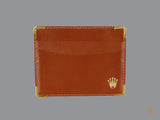 Rolex Brown Leather Document Holder and Handkerchief